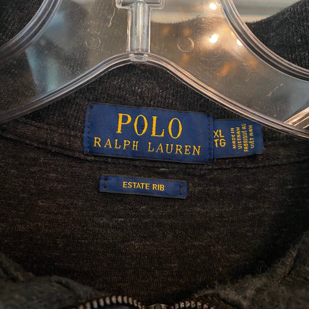 Polo‎ Ralph Lauren Men XL Pullover Estate Rib 1/4 Zip Black Sweater Mock Neck - Picture 2 of 14